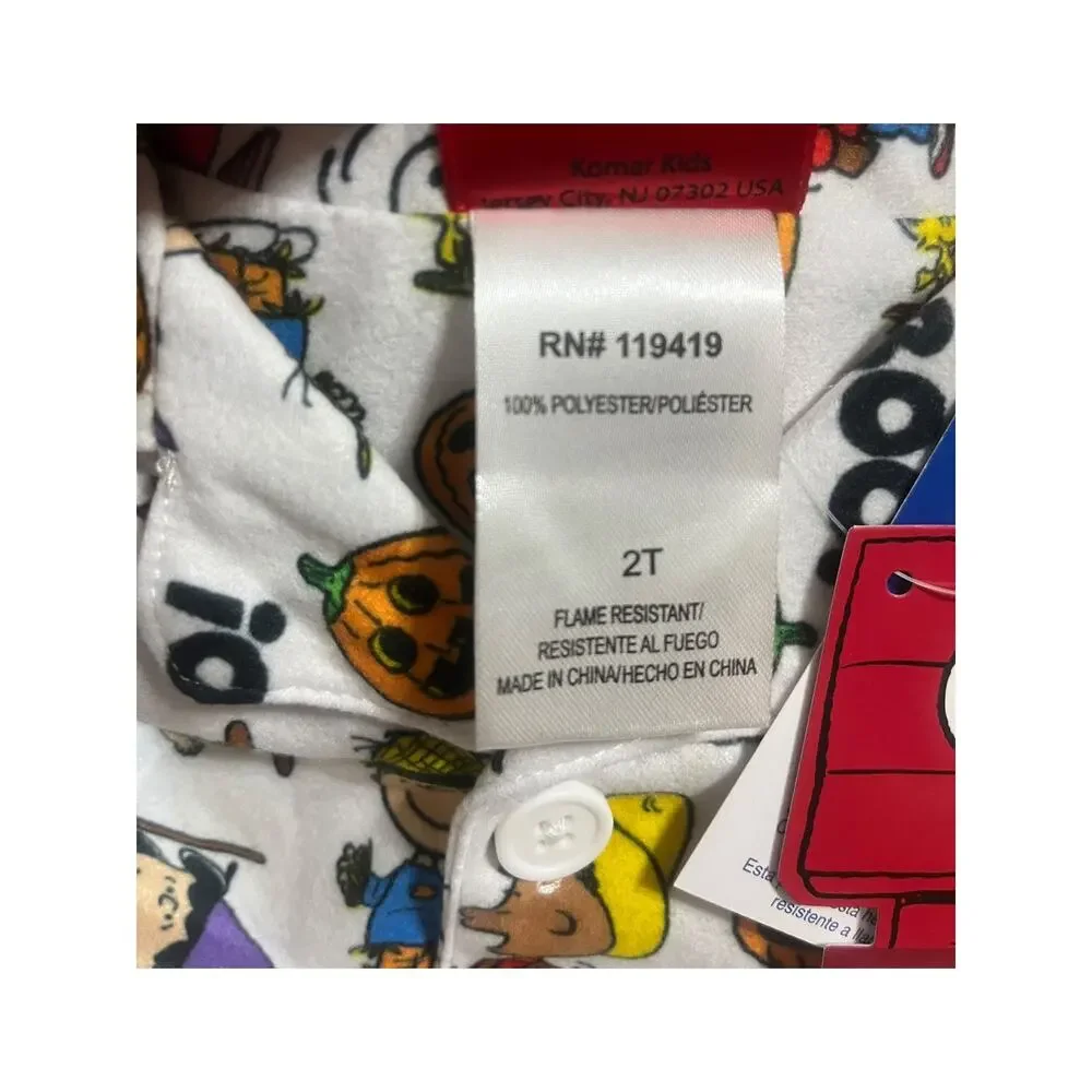 Peanuts Characters Halloween Kid's Pajama Set 2T Shirt and Pants NWT